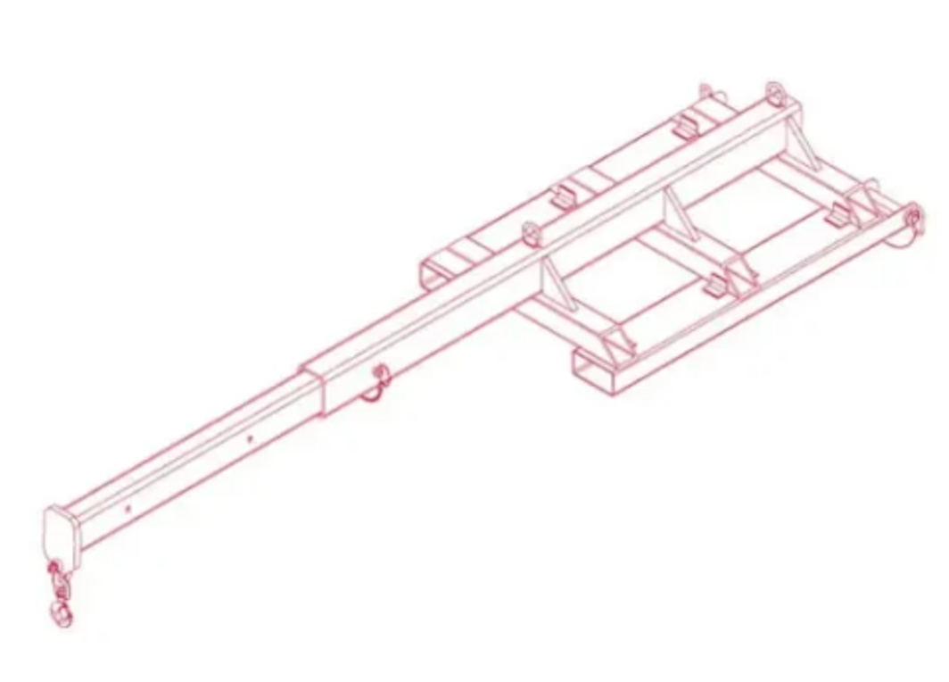 Adjustable truss jib, 8000 pound capacity, telehandler and forklift attachment, Lyon Lifts