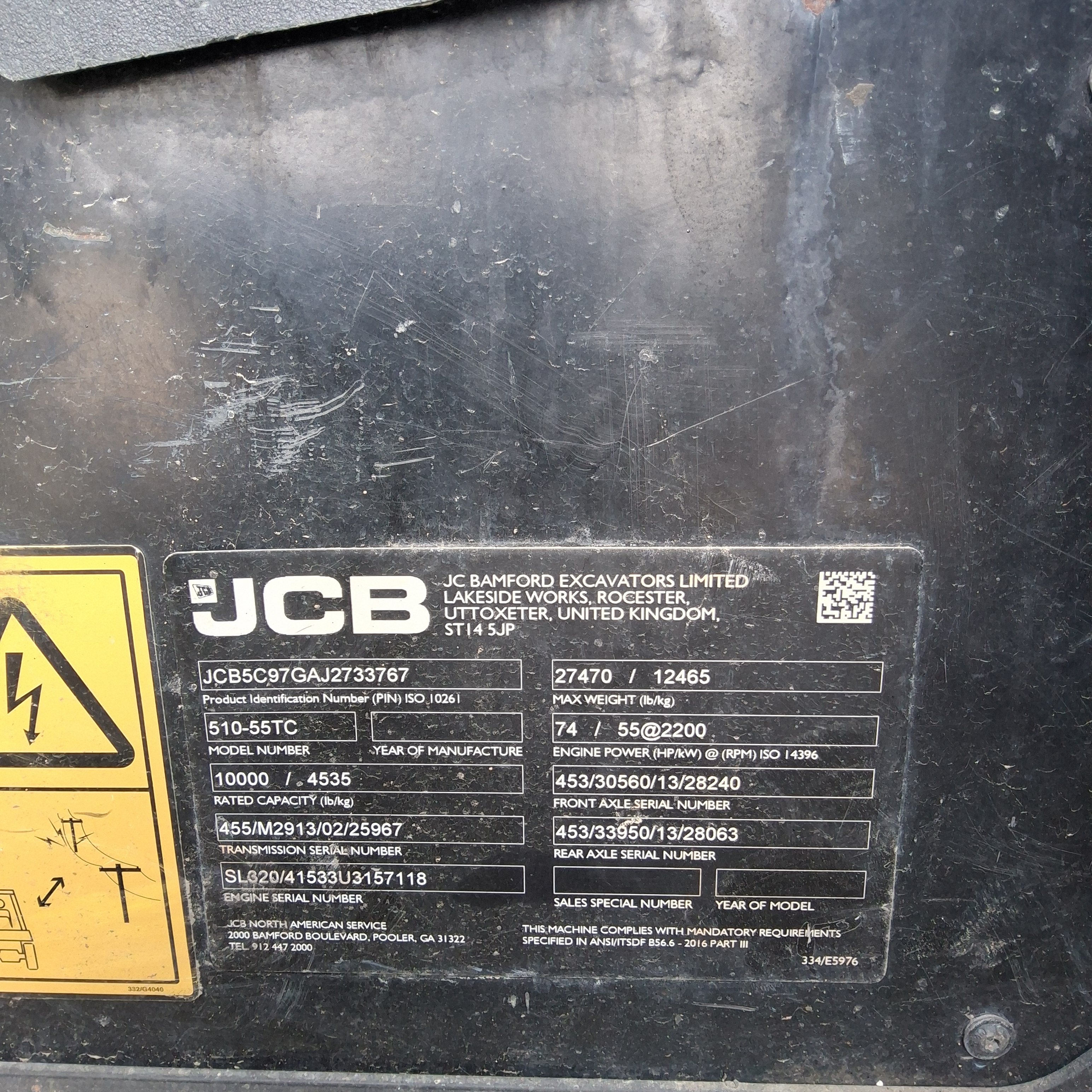 Used 2018 JCB 510-55TC Telehandler for sale in Milwaukee, WI / FOB Wisconsin - LL27-002